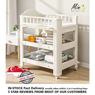 INSTOCK - 2-in-1 Baby Care Nursing Multi-Functional Changing Table Clothes Cabinets