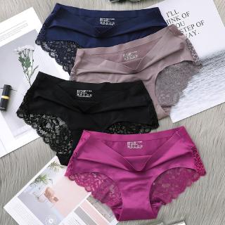 Women Ice Silk lace One Piece Seamless Panties Seluar Dalam Wanit Cmfortable Women Clothing Underwear