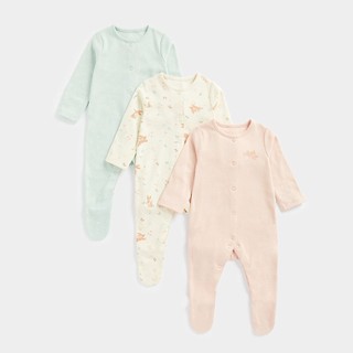 Mothercare Baby Girl Bunny Sleepsuit -3 Pack