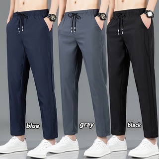 Solid Color Tracksuit Men Seluar Lelaki Pants Men Elasticity Seluar Slack Lelaki Casual Black Seluar Track Lelaki Seluar Lelaki Sweatpants Plus Size Long Pants Men