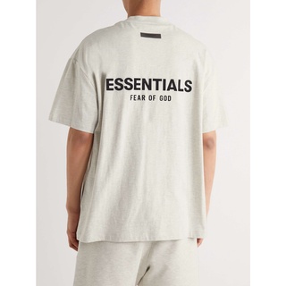 [100% Authentic] Fear of God ESSENTIALS SS22 Flocked Logo Short Sleeve Tee Light Oatmeal