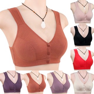 Sexy Front Buckle Push-up Wireless Bra Women Soft Cotton Plus Size Underwear