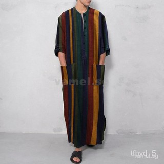 SG?[Ready Stock] Lelaki Baru Dicetak Baju Lengan Panjang Islam Jubah kMrg HDOO