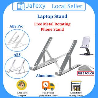 【Free Gift SG】Jafexy Laptop Stand Aluminum ABS Plastic Foldable Adjustable Height for All Laptop Tablet